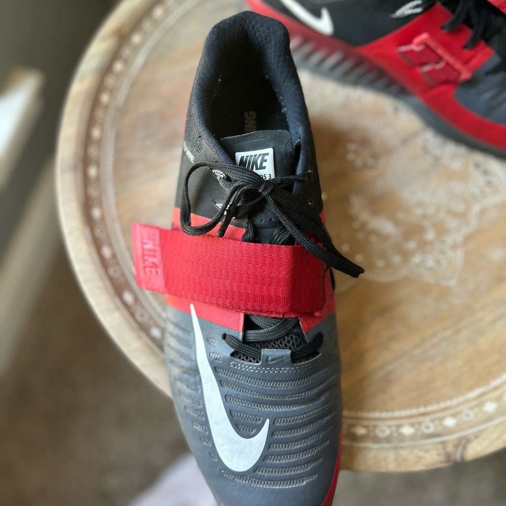 Nike Romaleos 3 Men's Weightlifting Shoes Black Red Gray White - Picture 5 of 7